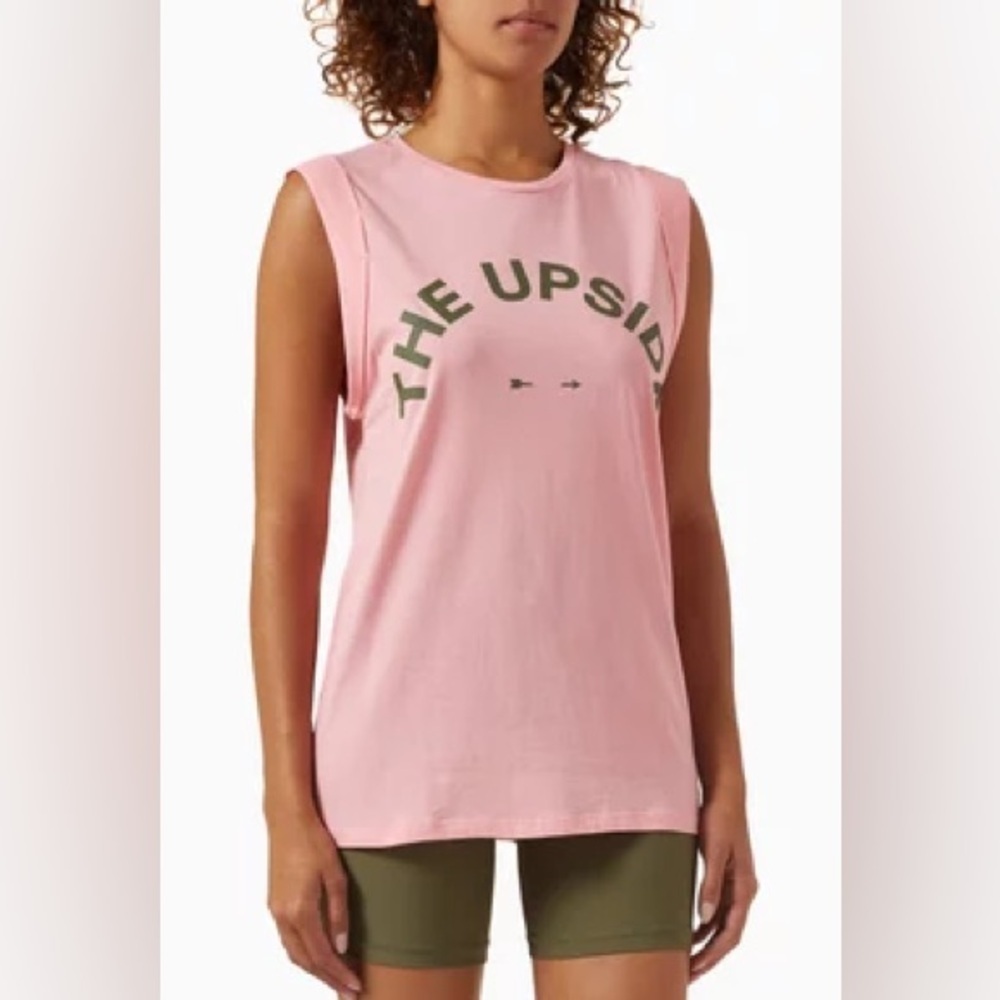 The Upside Pink Graphic Muscle Tank Organic Cotton Size 4 (US Small)